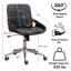 Chaise de bureau à domicile - Fauteuil de bureau rembourré en similicuir avec dossier, Fauteuil de direction ergonomique avec support lombaire-600869752