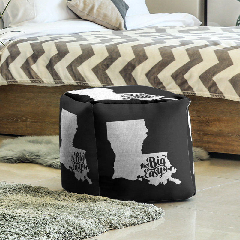Repose-pieds à cubes big easy louisiana, Noir