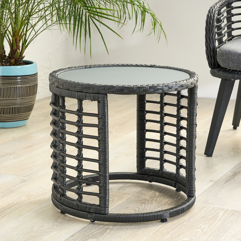 Table d'appoint grise de P 18,2 po x l 16,34 po, l 11,94 lb, avec rangement élégant de 18,2 po de profondeur, largeur de 16,34 po, poids de 11,9 lb