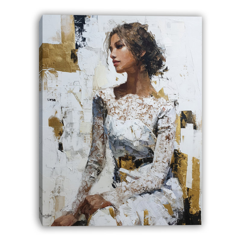Art mural doré sur toile dorée, L 16 po x H 24 po x P 1,5 po