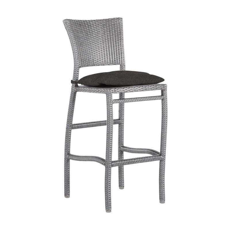 Tabouret de bar extérieur en résine tressée 30 po Skye, Huître, Pas de soudure, Fossile de Vérone