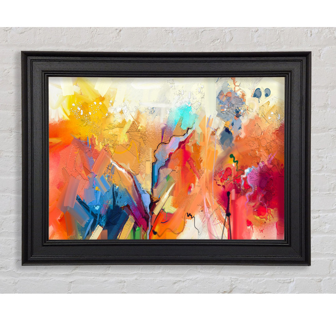 Gerahmtes Leinwandbild Colour Spill Flowers Framed Print