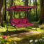Balancelle 3 places avec balançoire et balançoire rouge avec auvent réglable, coussin et coussins amovibles, pour véranda, jardin, bord de piscine, cour arrière