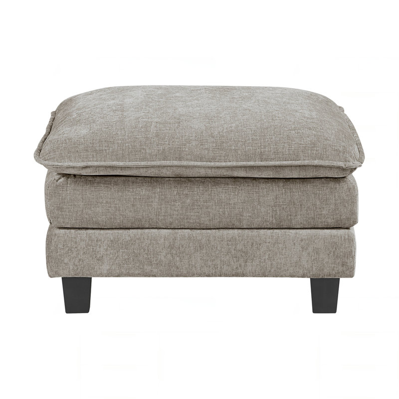 Repose-pieds en tissu d'ameublement en chenille, Gris brun