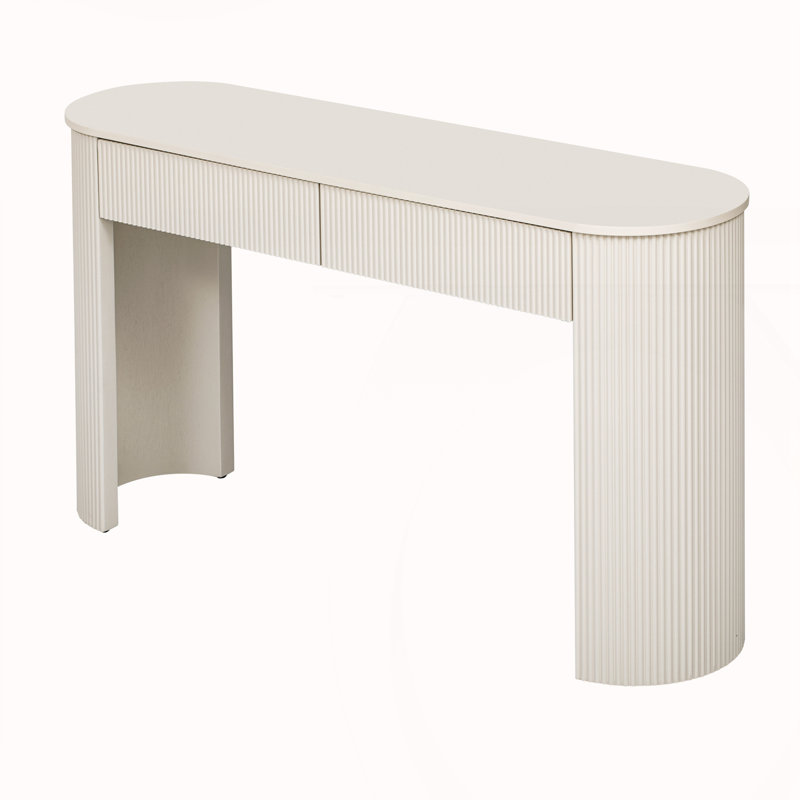 Modern Console Table with Storage, White