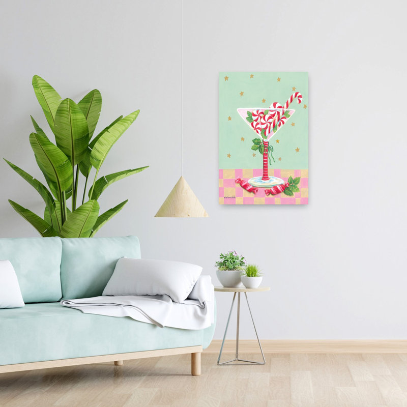 Peppermint Spirits Playful Whimsical Abstract Art, H 24 po x l 16 po
