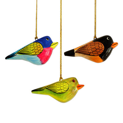 1.8'' Handmade Paper Birds Hanging Figurine Ornament