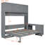 Grand lit escamotable mural avec bureau, tablettes de rangement et grandes armoires, design moderne peu encombrant, gris