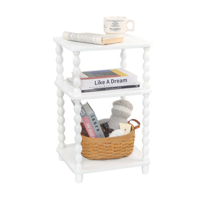 Table d'appoint, petite table de bout avec tablette de rangement, table de chevet moderne pour salon, chambre à coucher, bureau et petits espaces