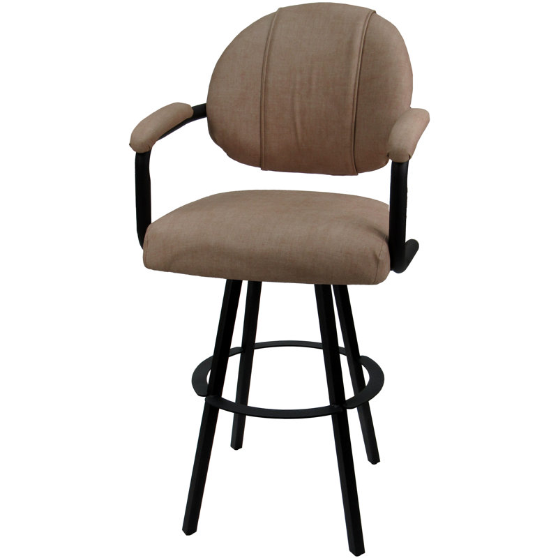 Tabouret de comptoir pivotant 30 po Mahlum, Mélange de polyester beige / cadre noir