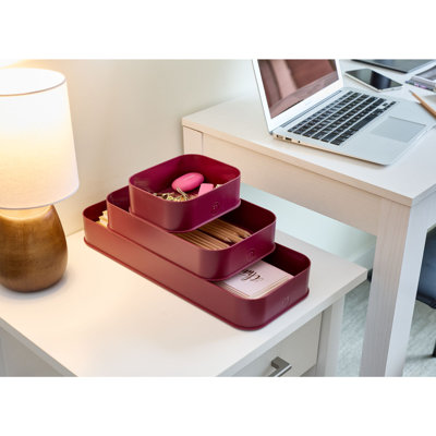 Panier de rangement en plastique recyclé iDesign, paquet de 3 - un grand, un moyen et un petit