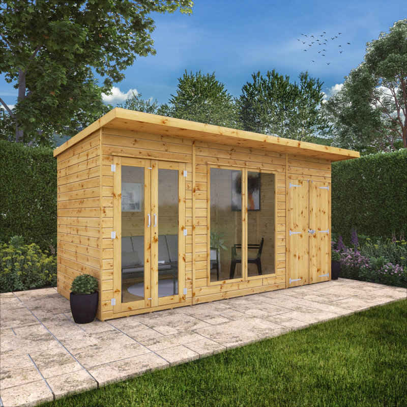 Mercia 14 x 6ft Maine Pent Summerhouse With Side Shed