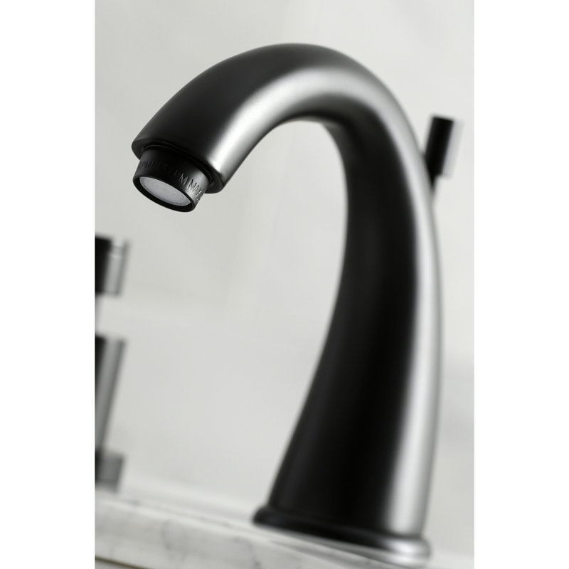 Concord Widespread Bathroom Faucet with Drain Assembly, Matte Black