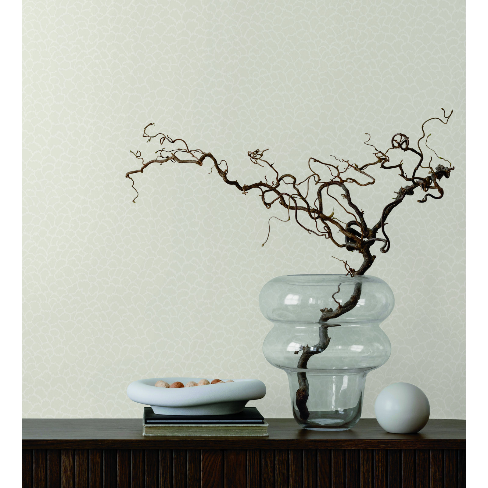 Mae Abstract Wallpaper, White