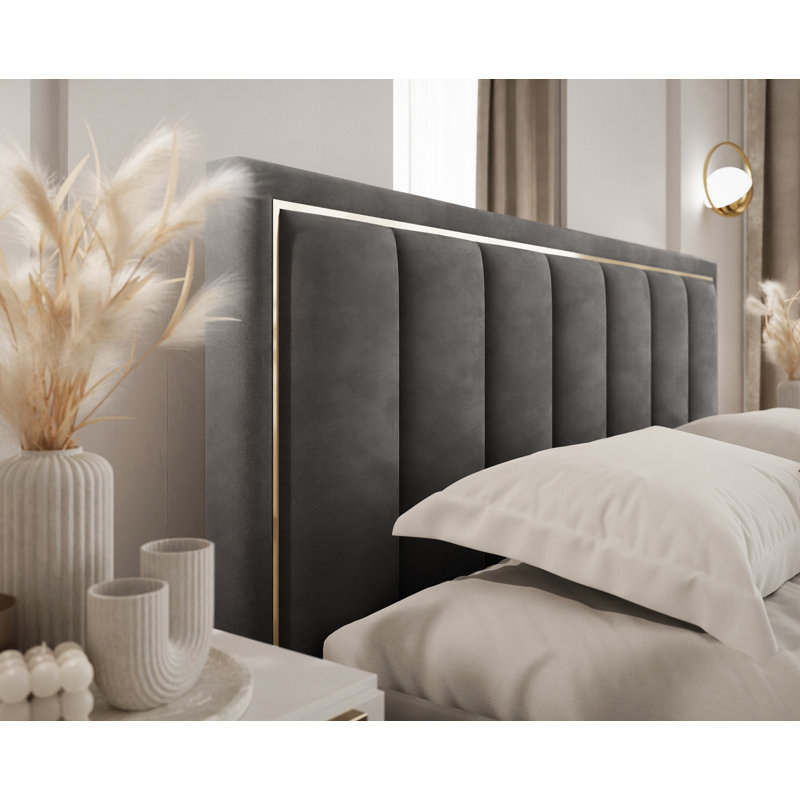 Upholstered Bed, Single (3'), Dark Grey