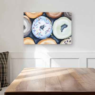 Watercolor Doughtnuts with Icing | Bedroom Food Metal Print