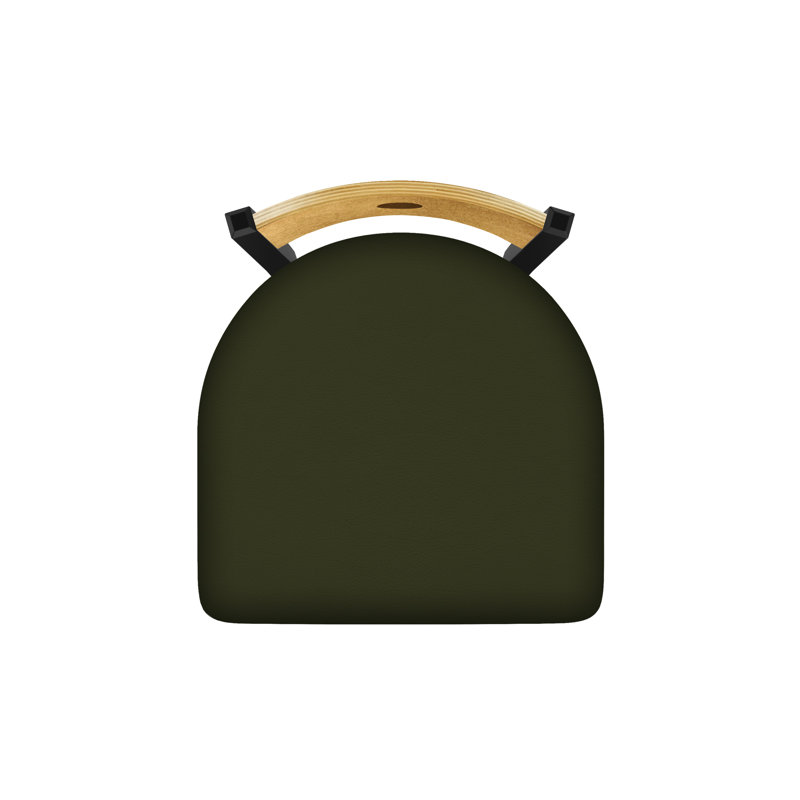 Tabouret pivotant Voltaire, 25, Noir froissé, Siège Canter Pine / dossier moyen en érable