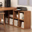 Bureau brun en bois massif en forme de L-1789262386-1789262385