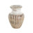 Caidence Mango Wood Distressed Decorative Brown Vase with Carved Grooves