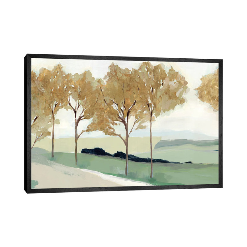 Pathway To The Sea Ochre by Isabelle Z - Painting on Canvas, Black Framed, 66.04 cm H x 45.72 cm W