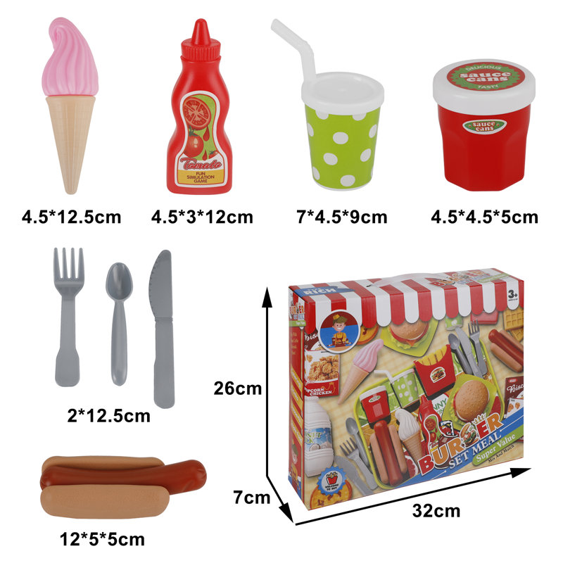 Preschool Play Food with Kitchen Accessories