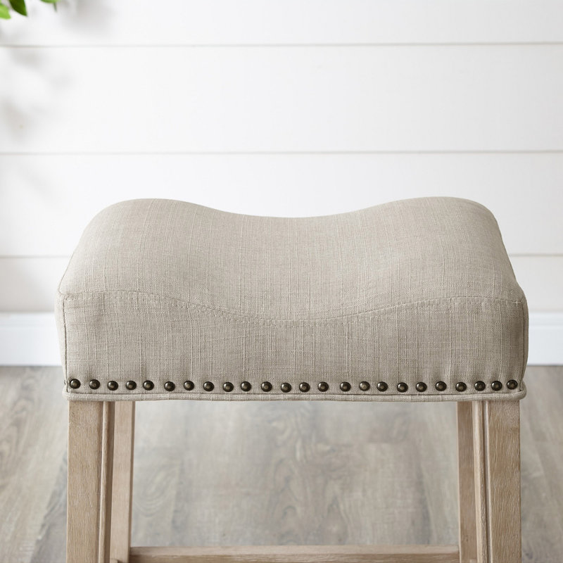 Ensemble de 2 tabourets de comptoir Coco, Brun clair / mélange de polyester