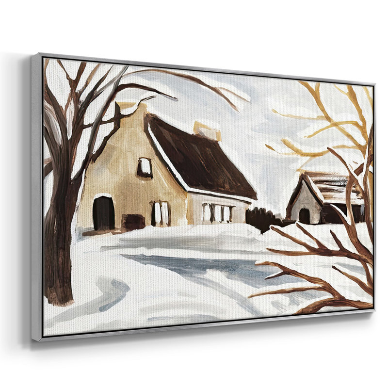 Winter Cottage II, reproduction d'art sur toile, H 17 po x l 25 po x P 1,5 po, Argent