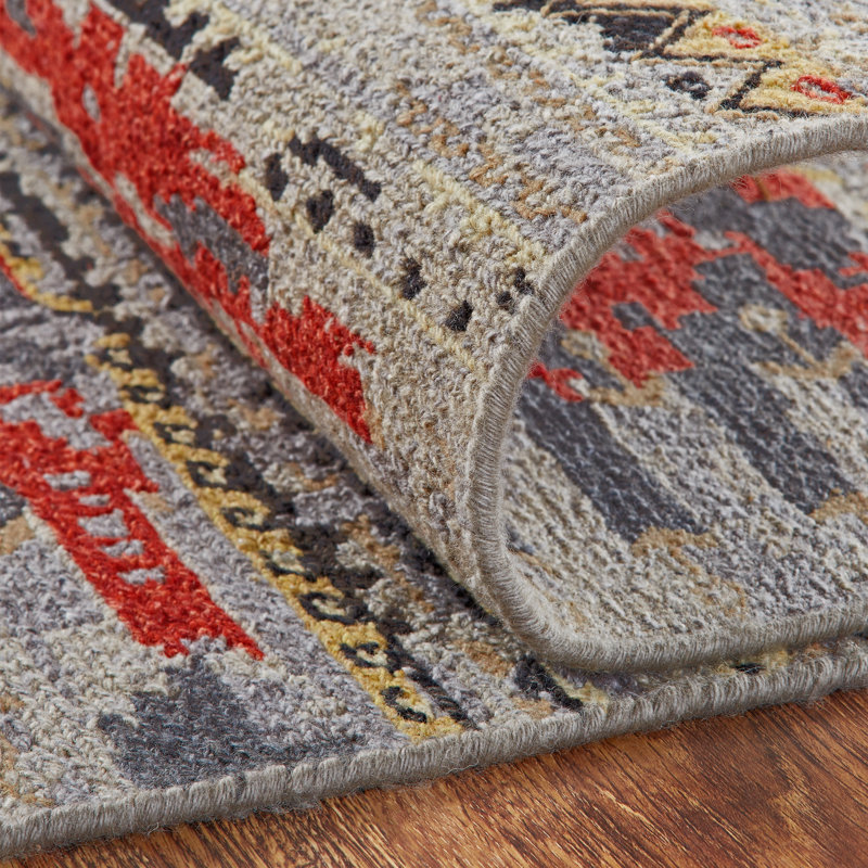 Zahara Hand Knotted Wool Area Rug, Rectangle 10' x 14'