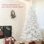 Arbre de Noël artificiel 7,5 pi avec 1346 branches, ouverture automatique, base en acier, blanc