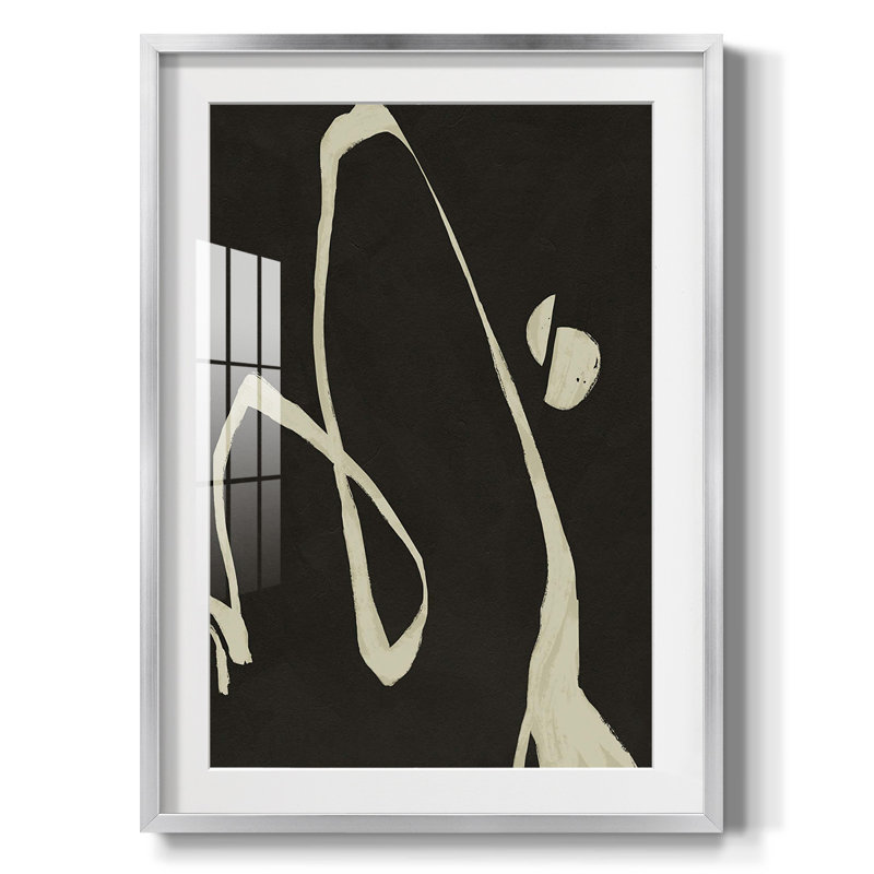 Neutre printemps II - imprimé, Papier avec cadre argenté, Blanc, H 20 po x l 16 po