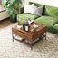 Table basse à plateau rabattable avec rangement
