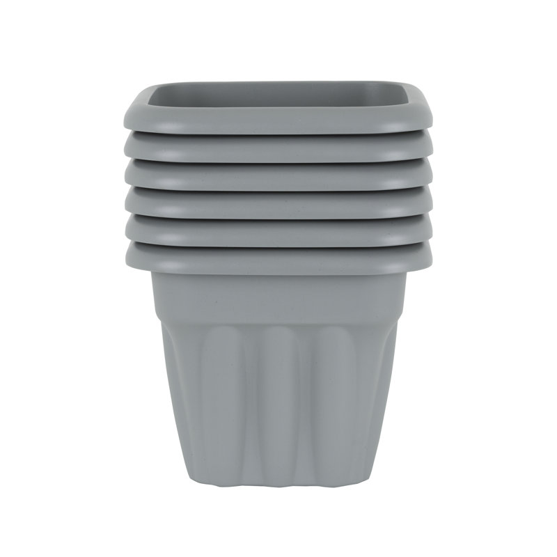 Wham Vista 25cm Square Planter Pack of 6 Upcycle Grey