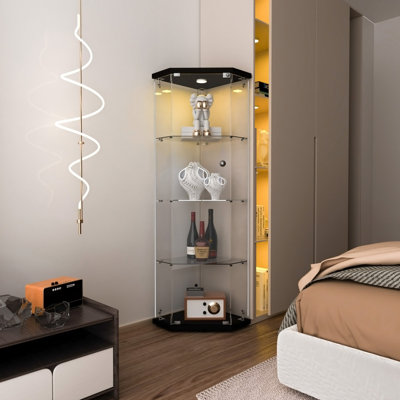 Vitrine en verre avec 4 tablettes