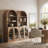 71" Tall Arched Bookshelf with Glass Doors, Camel-1524149436