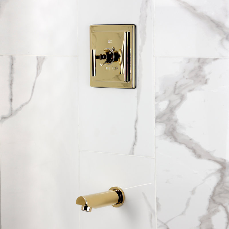 Kingston Brass Manhattan Single-Handle Pressure Balanced Tub Faucet, Polished Brass