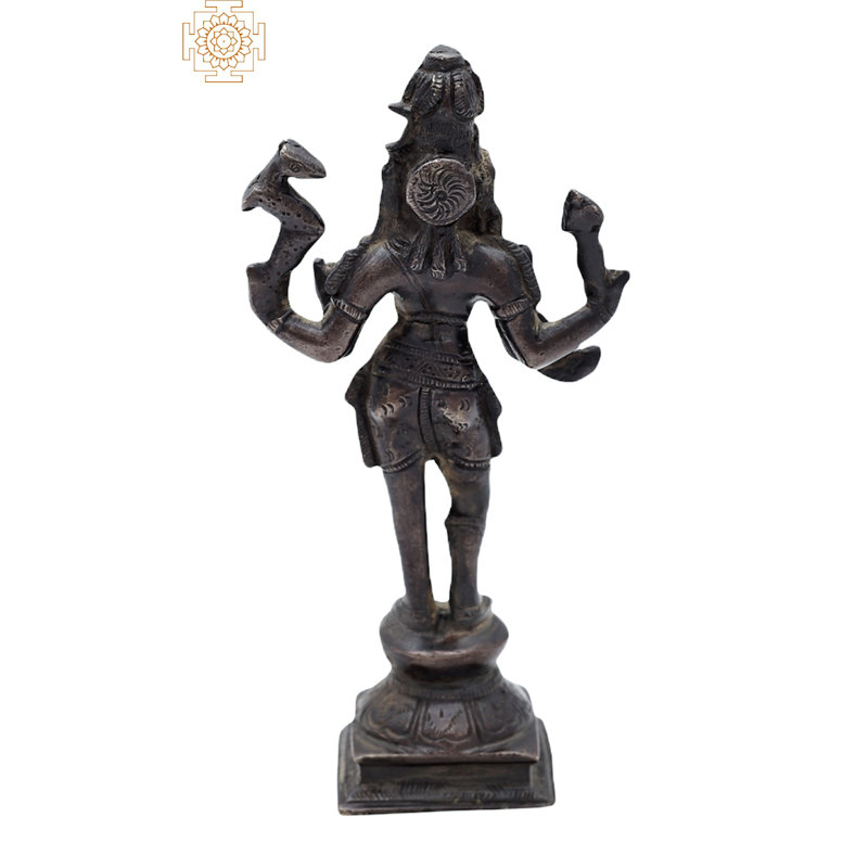 Statue en laiton de 6,5 po Lord Pashupatinath | Fait à la main | Fabriqué en Inde 