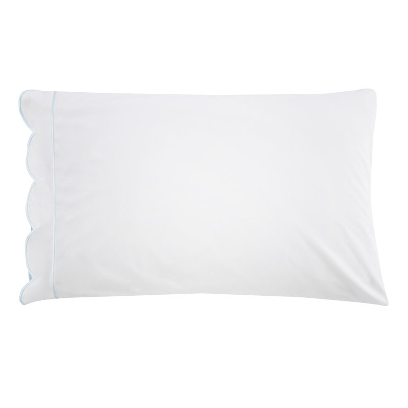 Michelet SCALLOP FRAME PERCALE PCASE, Blue, King Pillowcase