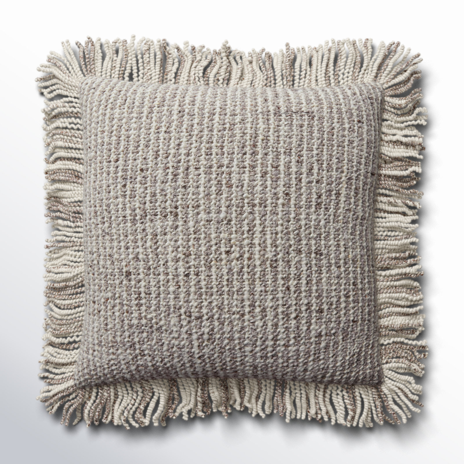 Vilano Fringed Throw Pillow, Brown, No Fill