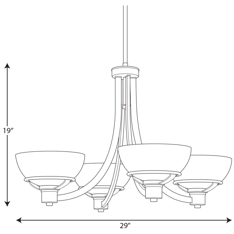Mcdavid 4 - Light Steel Dimmable Chandelier
