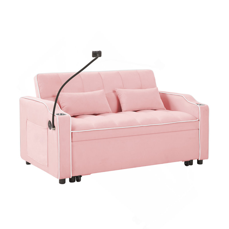 1 canapé-lit pliable polyvalent en 3 longueurs, Rose
