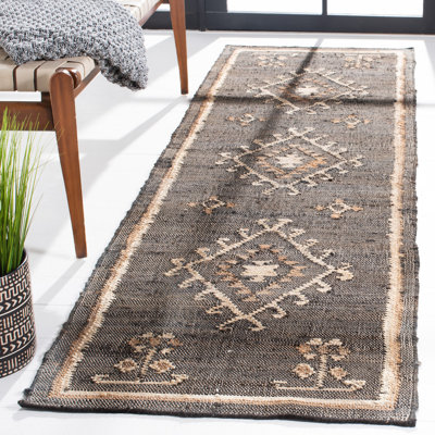 Mickie Black/Ivory Southwestern Jute Rug