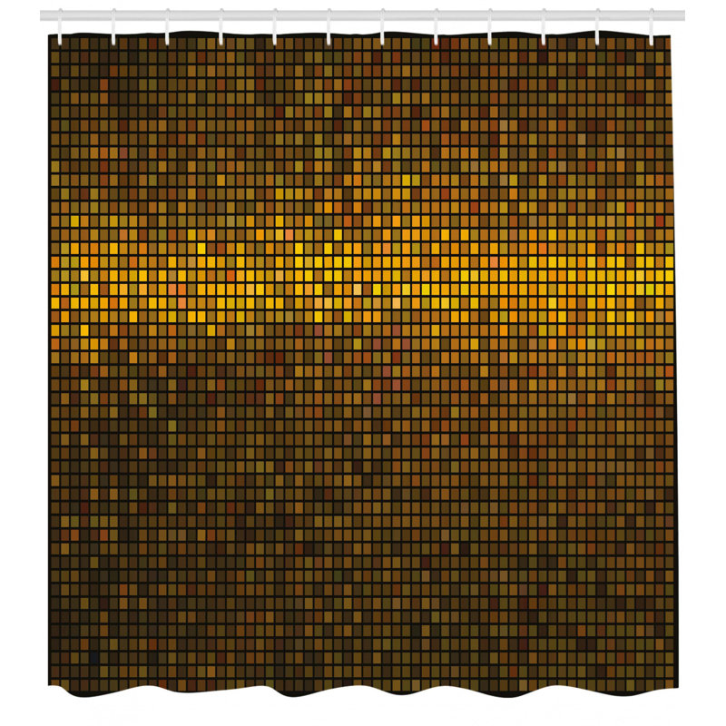 Abstract Shower Curtain with Hooks Included, 69" H x 105" W