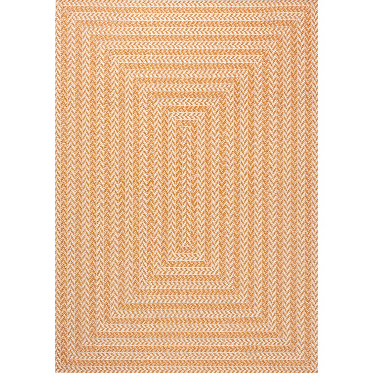 4' X 6' Chevron Modern Concentric Squares Indoor/outdoor Area Rug