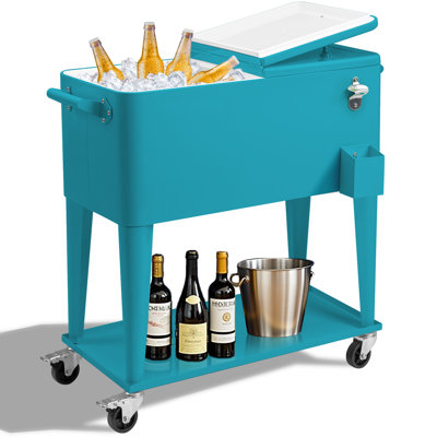80 QT Patio Cooler Cart