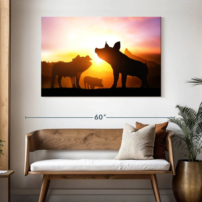 Pig Silhouettes, 32" H x 48" W
