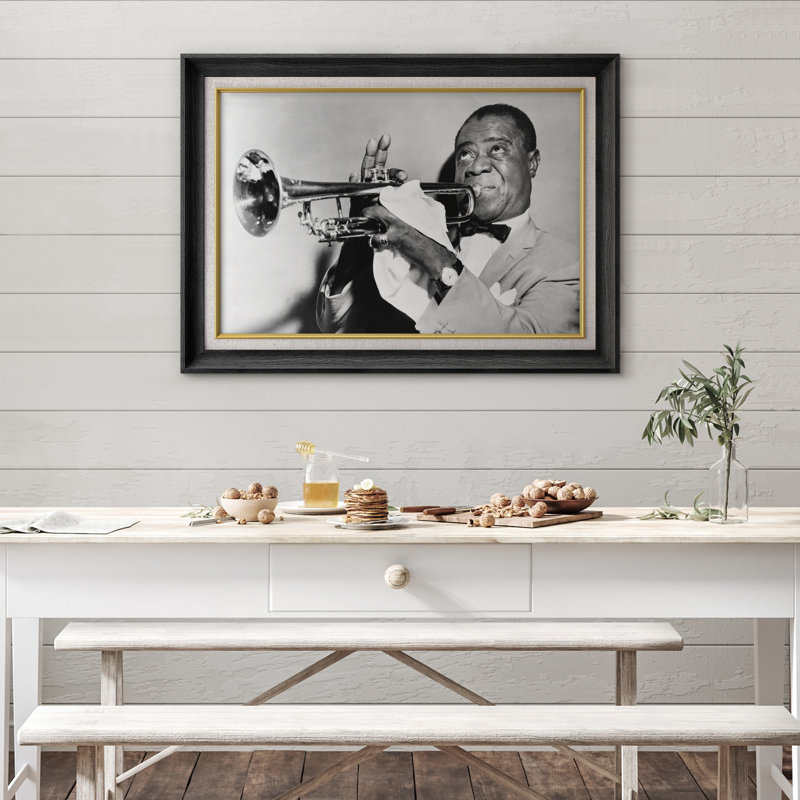 Louis Louis Jazz, H 26 po x l 36 po, Cadre noir de qualité supérieure