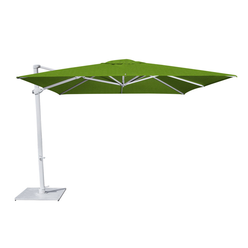 Pavone 10' Square Cantilever Umbrella (Grip Handle), Double Stack Plate - Medium, Grey, True Blue