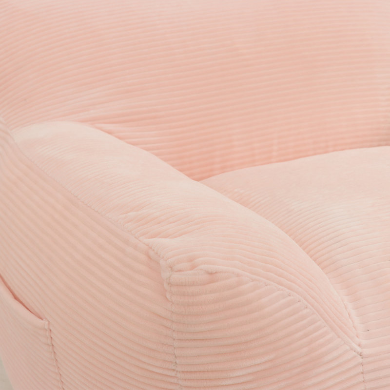 Corduroy Fabric Bean Bag Chair, Pink Corduroy