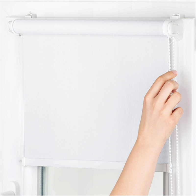 Thermal Blackout Roller Blind - Trimmable Cut to Size - Heavy Duty Metal Tube, White, 165 cm L x 120 cm W