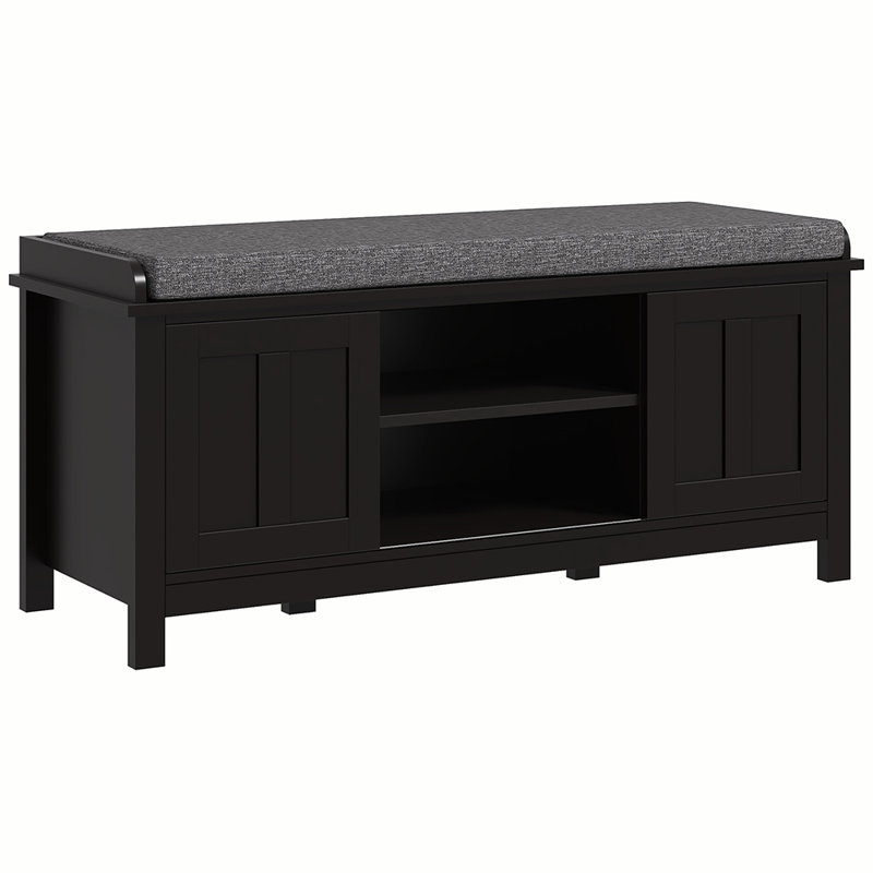 Syloh 8 Pair Shoe Storage Bench, Black
